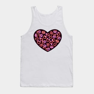 Glowing Glitter Hearts Seamless Background Tank Top